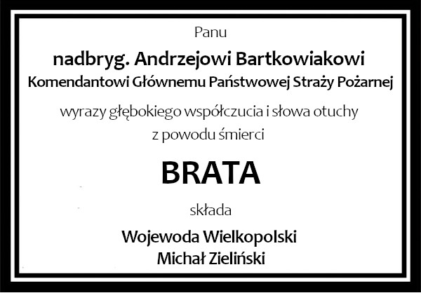 kondolencje Bartkowiak Wojewoda kondolencje Bartkowiak Wojewoda
