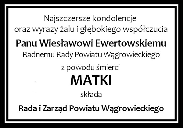 kondolencje Ewertowski kondolencje Ewertowski