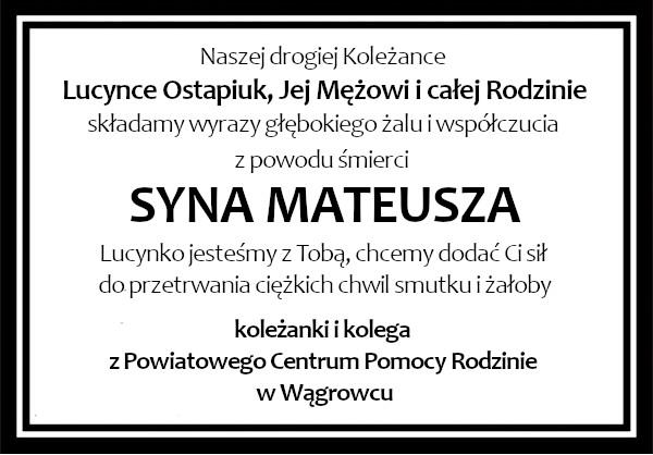 kondolencje Ostapiuk kondolencje Ostapiuk