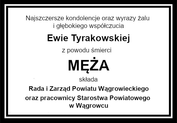 kondolencje Tyrakowska kondolencje Tyrakowska