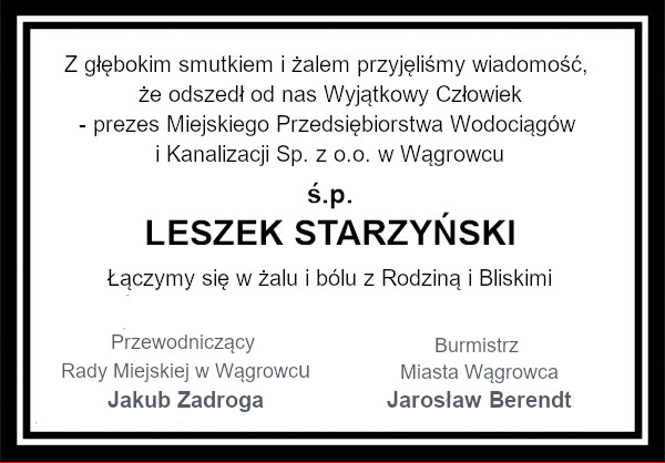 kondolencje Leszek Starzynski kondolencje Leszek Starzynski