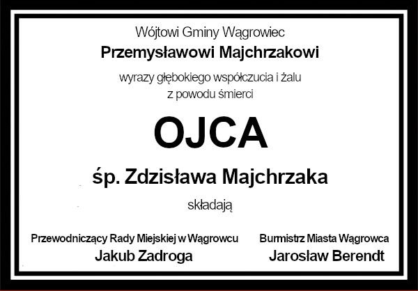 kondolencje Majchrzak kondolencje Majchrzak