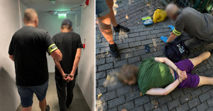 zatrzymani  z policjantami, przeszukania i zabezpieczone substancje