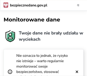 komunikaty i ostrzeżenia i informacje związane z zastrzeżeniem pesel
